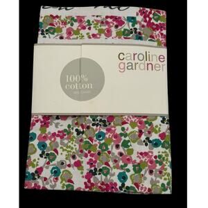 Caroline Gardner London Tea Towel Ditsy Floral Ocean Waves Diamond Earrings New